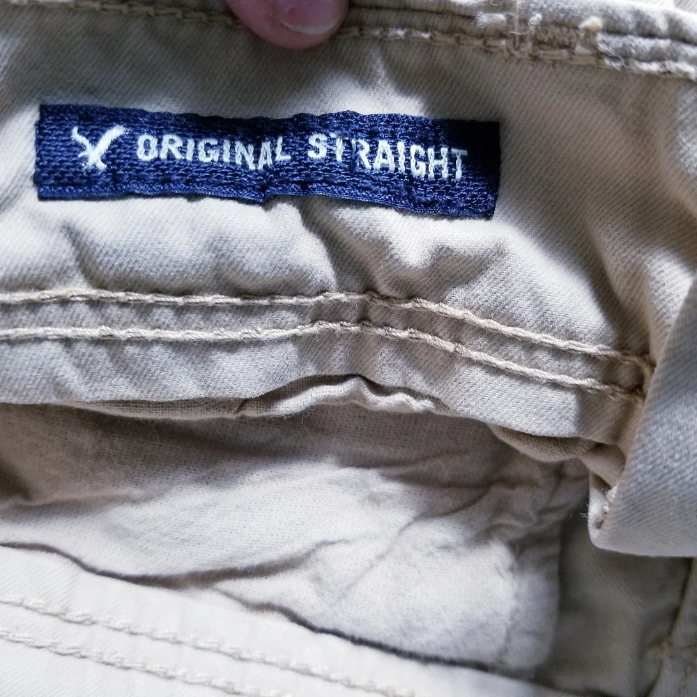 AMERICAN EAGLE OUTFITTERS MEN'S KHAKI ORIGINAL STRAIGHT DRESS PANTS SIZE 30X32